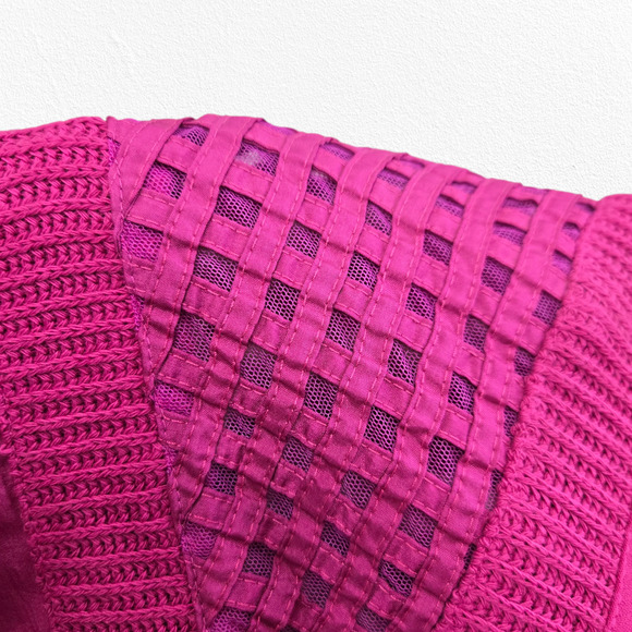 Vintage 80s Hot Pink Tracksuit Set Half Zip Jacket Straight Leg Pants Size Large - Picture 8 of 16